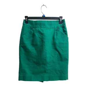 J.Crew Green Pencil Skirt with Pockets‎ size 0 EUC